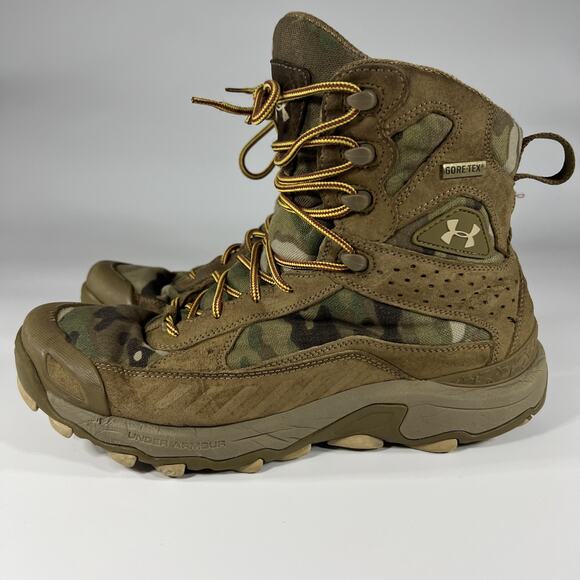 Under Armour Boots Mens Size 11.5 Green/Brown Camo Hunting Hiking - Picture 2 of 12